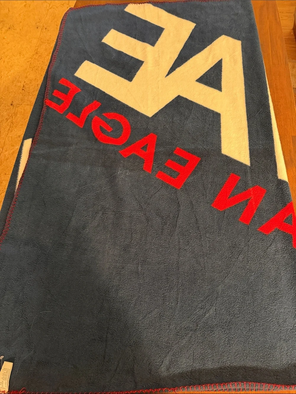 American Eagle Fleece Throw Blanket. Red, white and blue. 50 inches x 60 inches